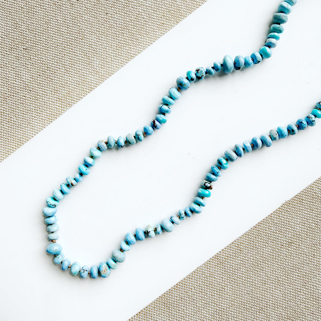 Golden Hill turquoise knotted necklace on a white background.