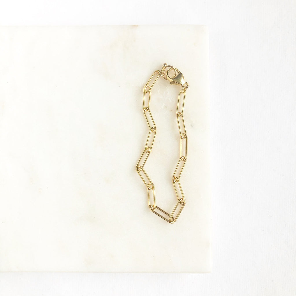 Gold large link chain bracelet. Sunny Bracelet by Sarah Cornwell Jewelry