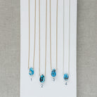 Four tear drop shaped  Golden Hills turquoise necklaces