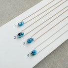 Four tear drop shaped  Golden Hills turquoise necklaces
