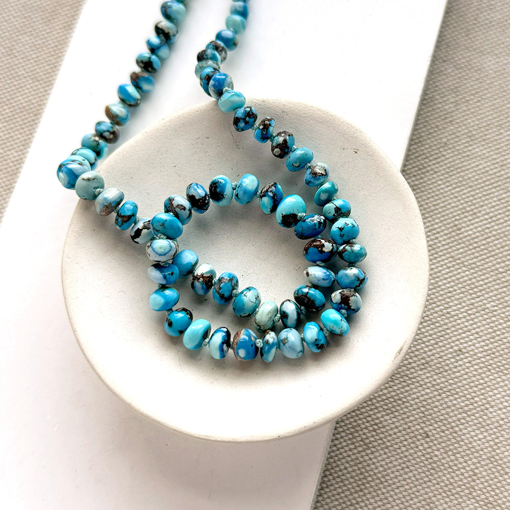 Ayala 4-6mm Golden Hills Turquoise Silk Knotted Necklace – Sarah