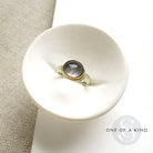 Oval berry spinel ring in a mixed metal setting