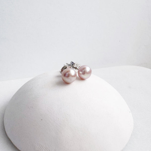 Versatile Elegant Everyday Modern White Keshi Pearl Stud Earrings