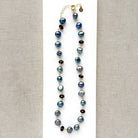 Mixed peacock pearl  and smokey quartz necklace