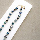 Mixed peacock pearl  and smokey quartz necklace