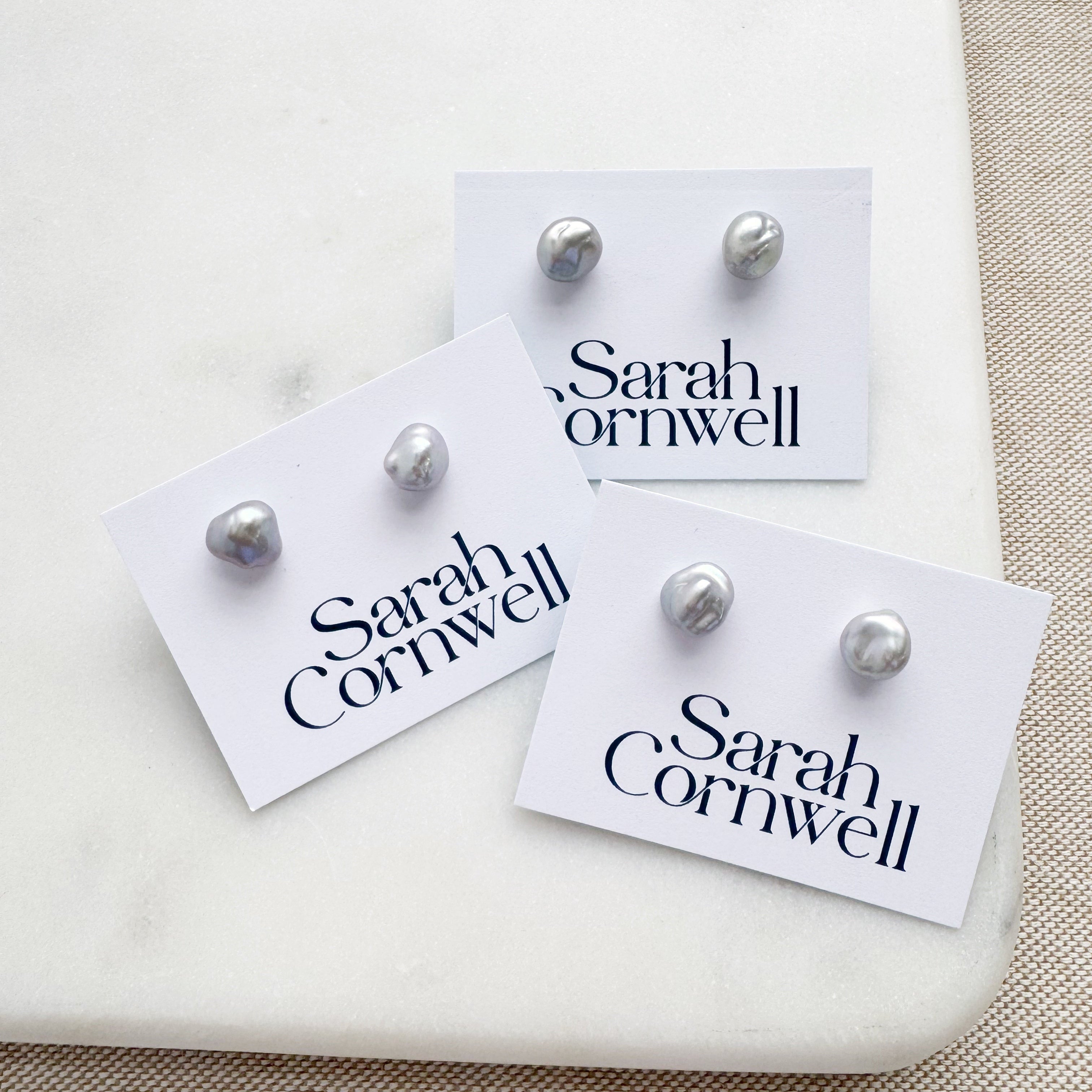 Versatile Elegant Everyday Modern White Keshi Pearl Stud Earrings