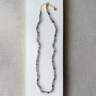 Iolite knotted necklace in shades of purple and gray