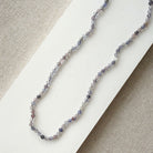 Iolite knotted necklace in shades of purple and gray