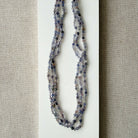 Iolite knotted necklace in shades of purple and gray