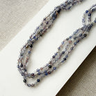 Iolite knotted necklace in shades of purple and gray
