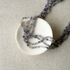 Iolite knotted necklace in shades of purple and gray