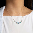Golden Hill turquoise necklace worn by a person on a white background