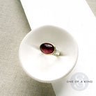Pink Tourmaline Mixed Metal ring in a dish