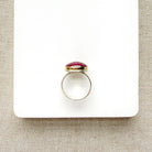 Pink Tourmaline Mixed Metal ring in a dish