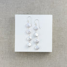 Round coin pearl drop earrings in sterling silver