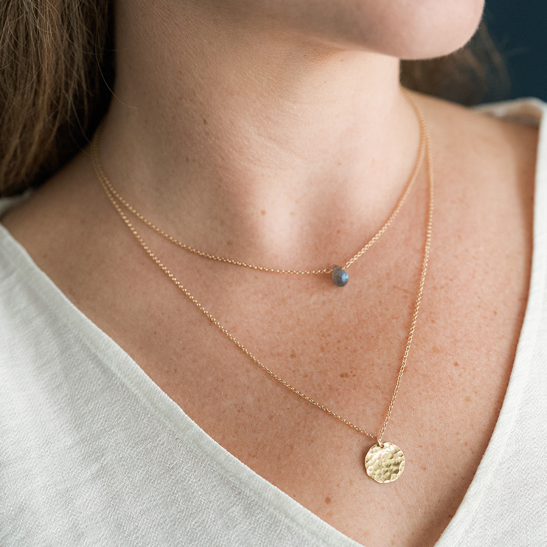 Dainty Minimalist Versatile Everyday Textured Circle Layering