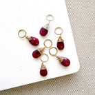 Ruby teardrop charms