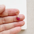 Ruby teardrop charms