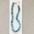 golden hills turquoise necklace with 12.5 - 14 mm size beads on a white background