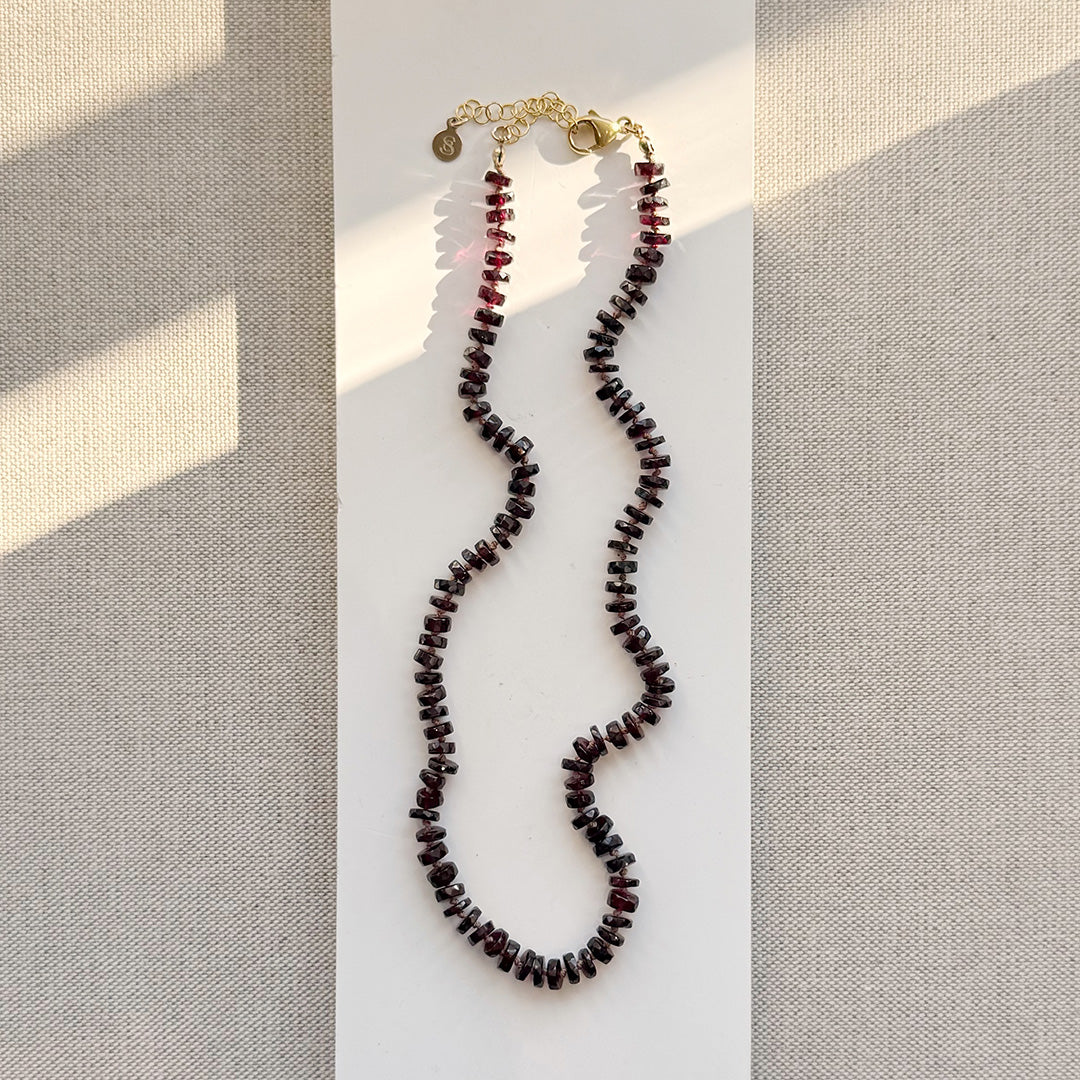 Sienna Garnet Necklace | 14K Gold Filled, 17-19