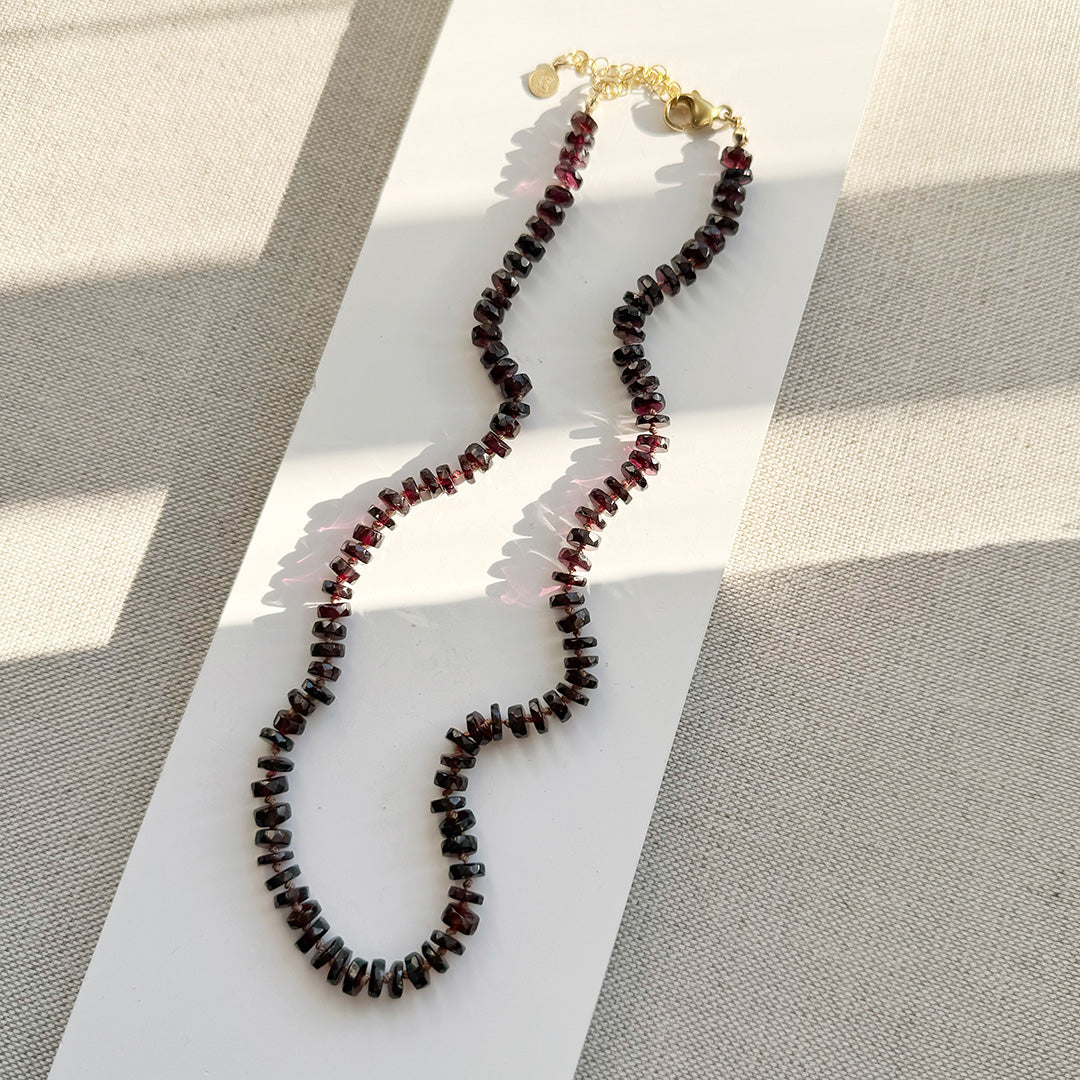 Sienna Garnet Necklace | 14K Gold Filled, 17-19