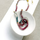 Smooth Cut Sapphire and Gold Necklace 4-5mm