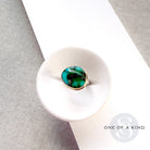Sonoran Turquoise mixed metal ring in a white dish