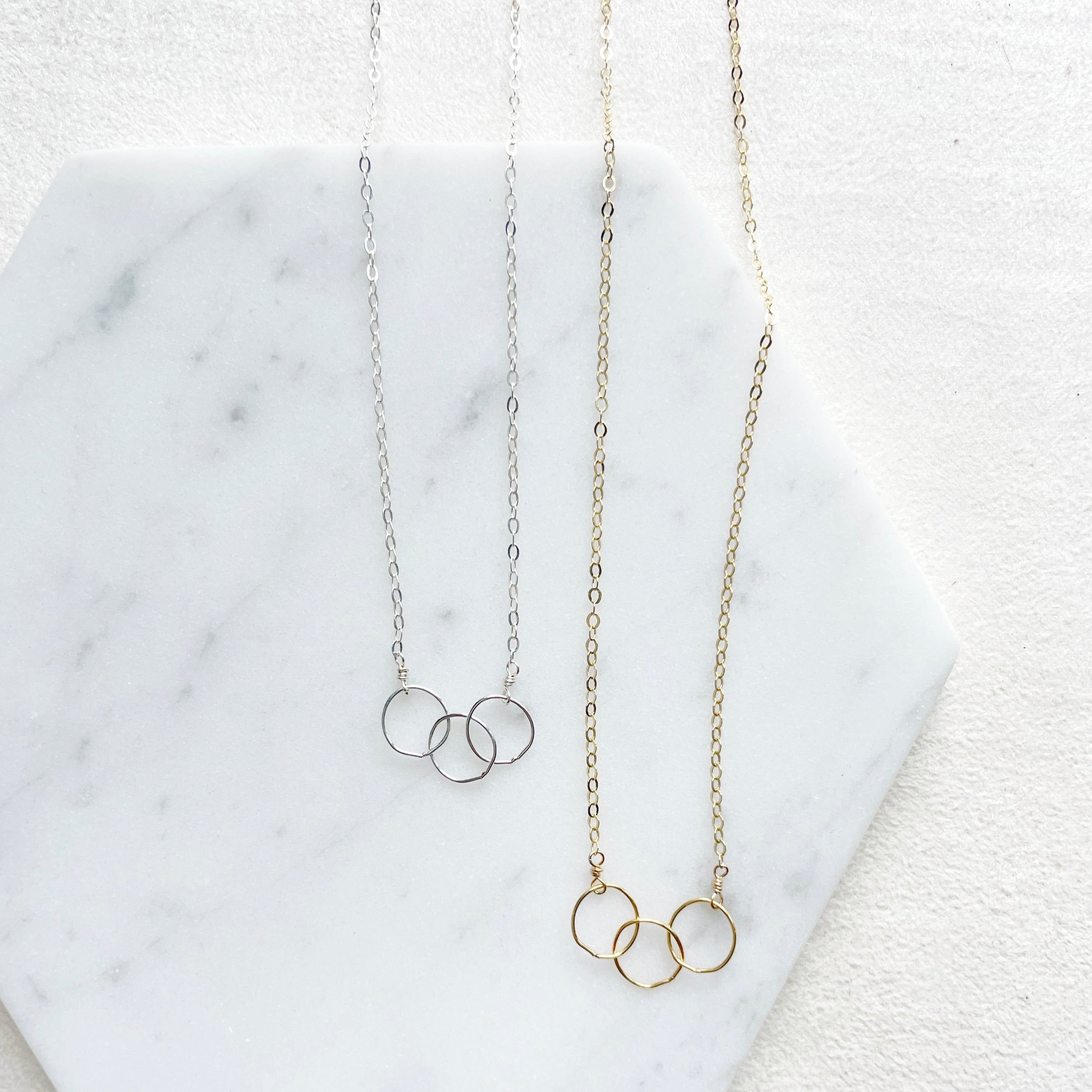 Gold necklace deals with small circles