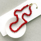 Sustainable red coral knotted necklace
