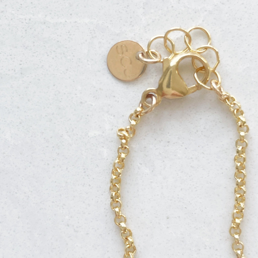 Gold rolo style chain bracelet. Danny Bracelet by Sarah Cornwell Jewelry
