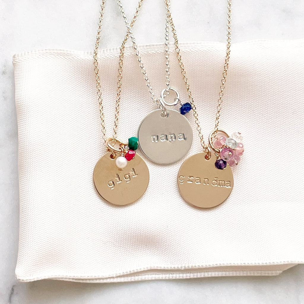 Gigi Necklace / 1 2 3 4 5 6 Name birthstone Gift / Gigi jewelry / Grandma  necklace / Child's name necklace / Personalized necklace