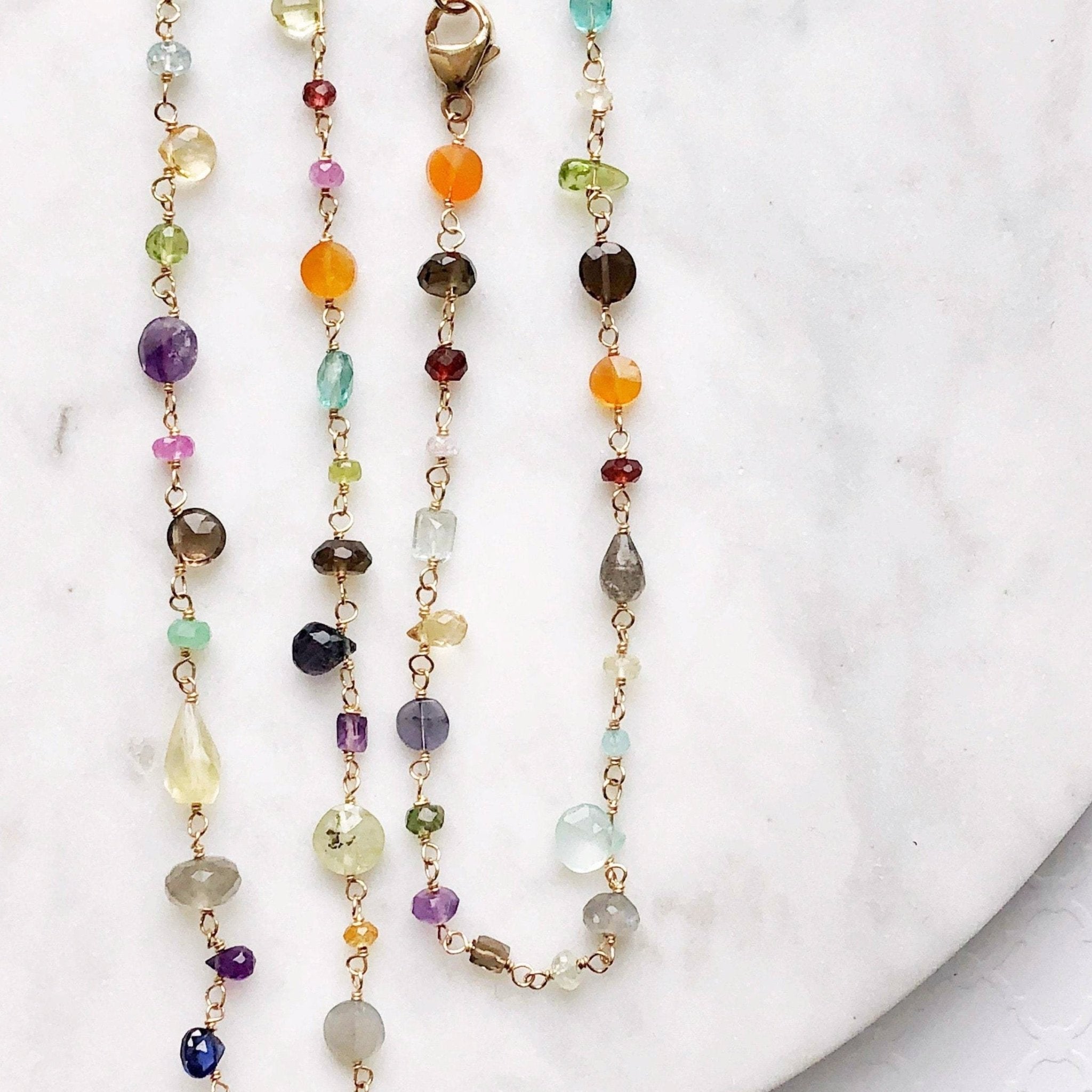 Unique Elegant Garnet Gemstone Statement Necklace Gift, Sarah Cornwell Sterling Silver / 16-18 Inches