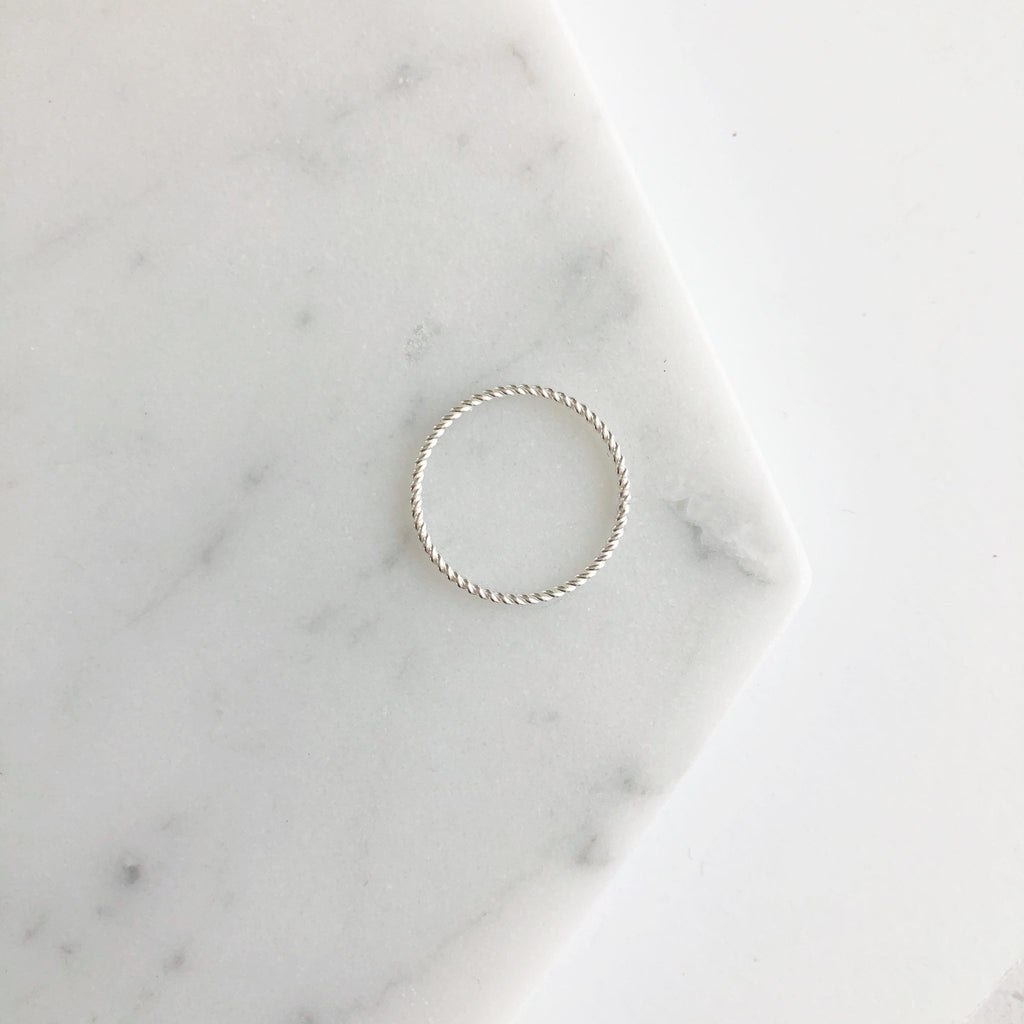 Silver twisted wire ring. Riley Ring by Sarah Cornwell Jewelry