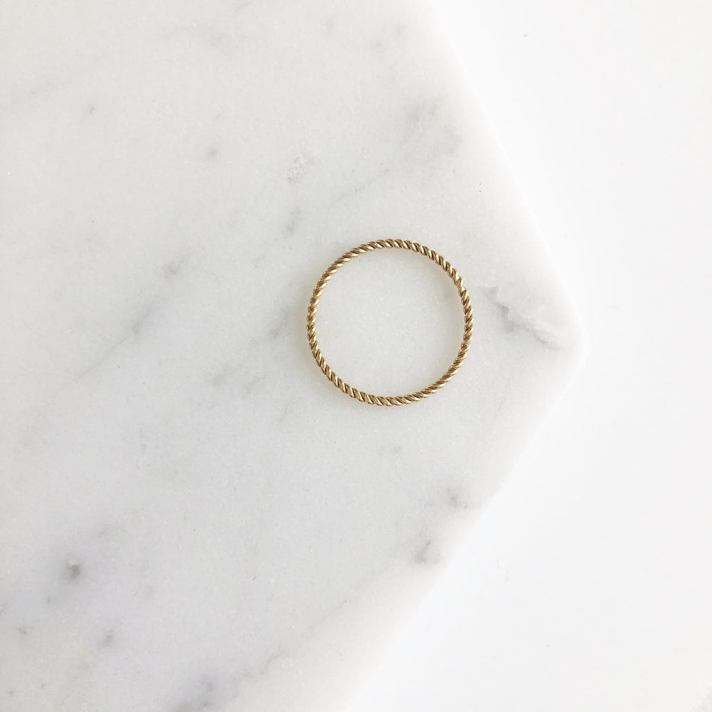 Gold twisted wire ring. Riley Ring by Sarah Cornwell Jewelry