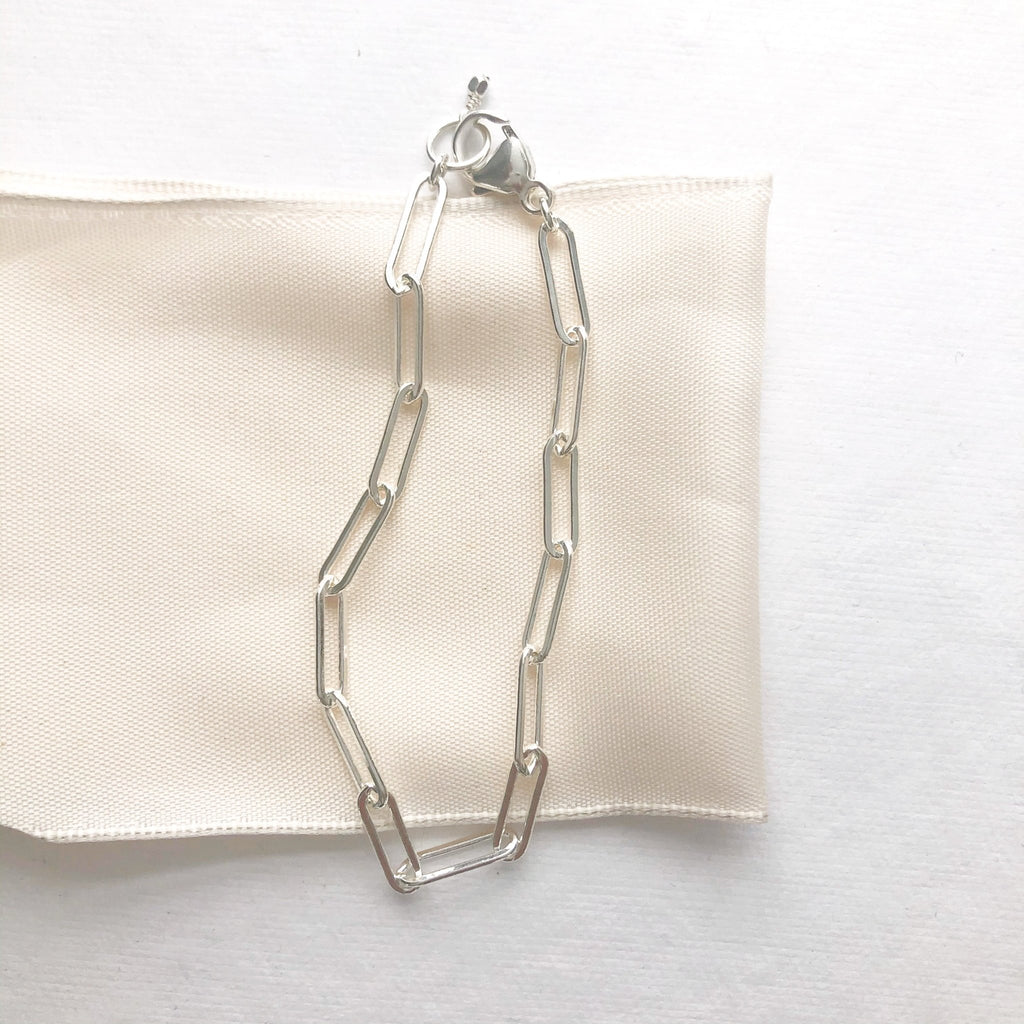 Silver large link chain bracelet. Sunny Bracelet by Sarah Cornwell Jewelry